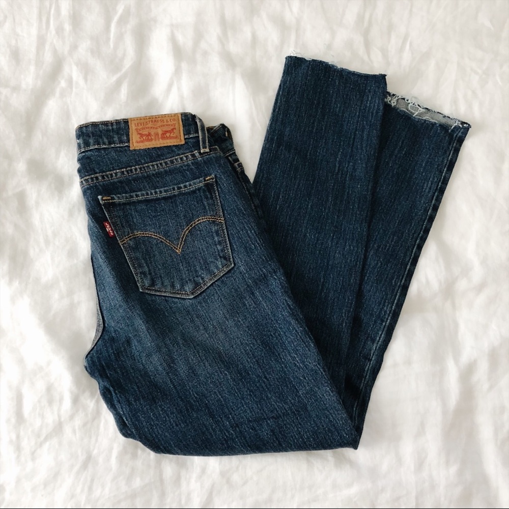 Levi’s 711 skinny denim jeans with raw hem